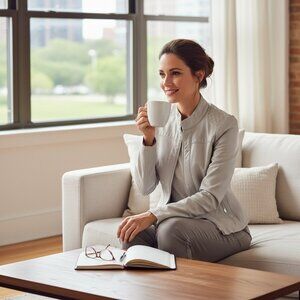 Black Rivet Faux Leather Moto Jacket Sz M #78F